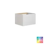 Stort og luksuriøst bad med flotte ovale speil og lekre fliser i naturfarger